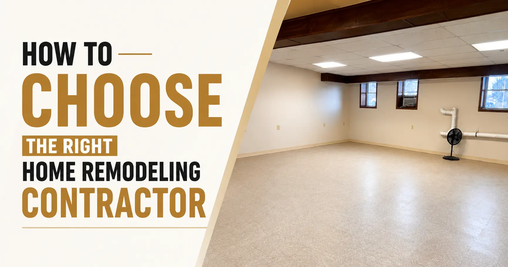 spacious finished basement renovated by PHS Construction LLC, showcasing professional home remodeling contractor services.
