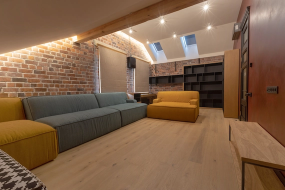 Basements and home offices with professional Premium Laminate Flooring Installation.